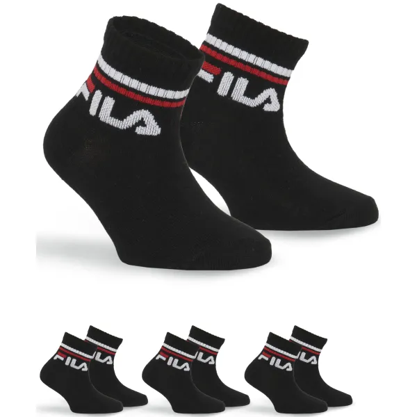  Zokni FILA JUNIOR QUARTE 3-PACK F8338 BLACK 