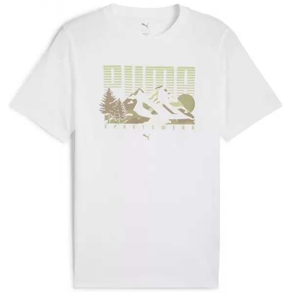  Férfi póló PUMA GRAPHICS MOUNTAIN TEE 684828_02 PUMA FEHÉR 