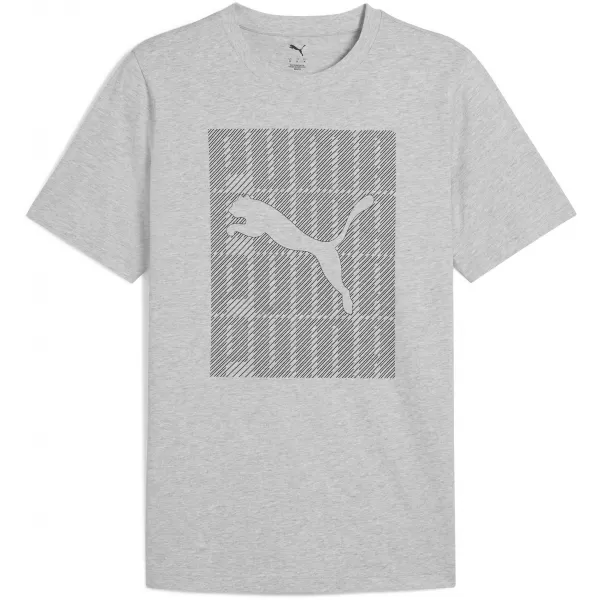  Férfi póló PUMA GRAPHICS WORDING TEE 684825_04 VILÁGOSSZÜRKE HEATHER 