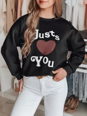Női pulóver DSTREET JUST LOVE YOU BY1472 FEKETE