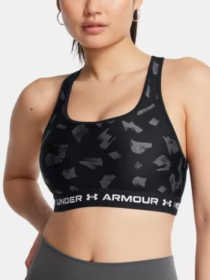 Női melltartó UNDER ARMOUR CROSSBACK MID PRINT 1361042-009 FEKETE