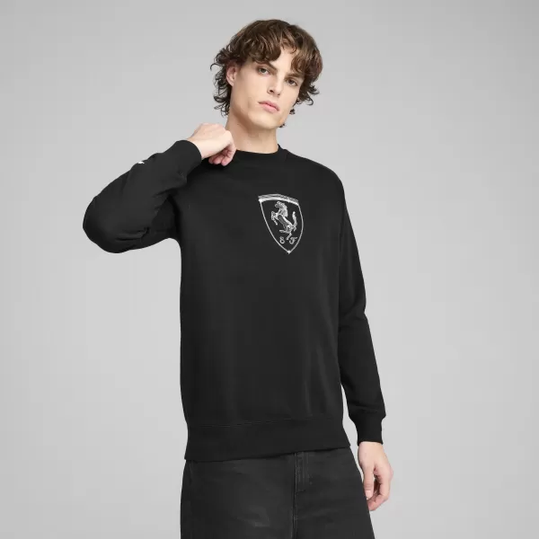  Férfi pulóver PUMA FERRARI RACE BIG SHIELD CREW 630193_01 PUMA FEKETE 