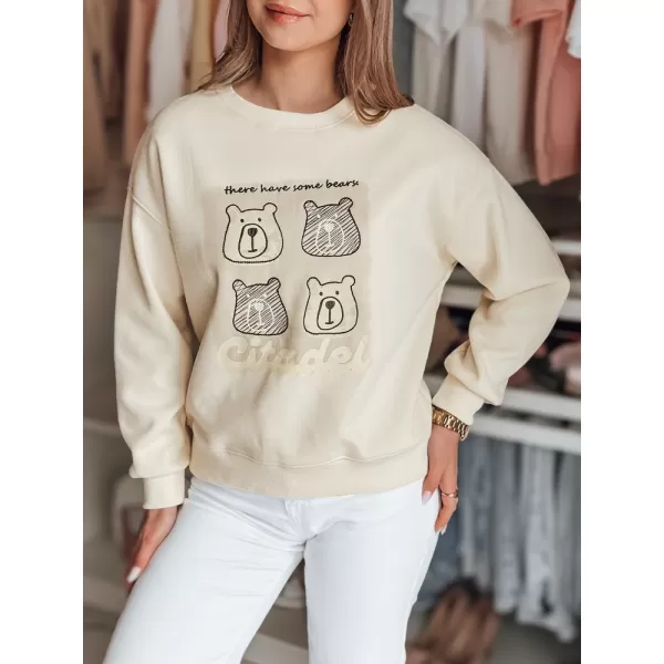  Női pulóver DSTREET MISOBEARS BY1435 FEHÉR 
