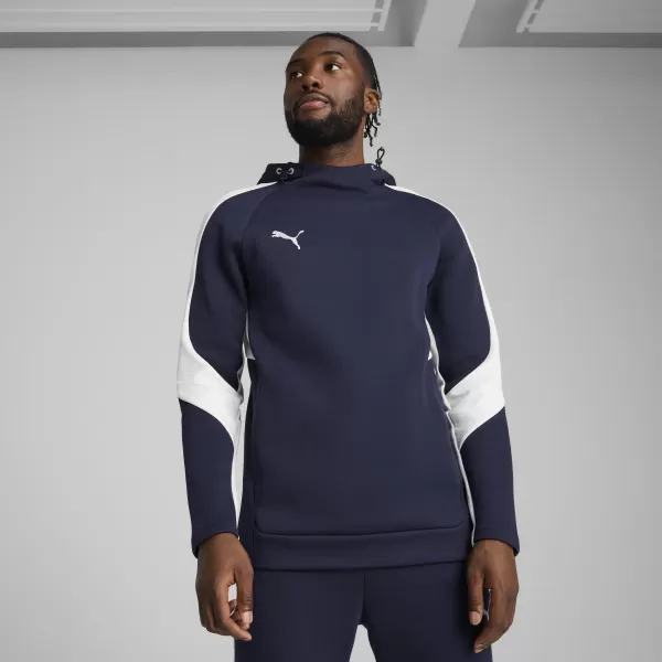  Férfi pulóver PUMA TEAMEVOSTRIPE HOODY 659954_06 PUMA HADITENGERÉSZET/PUMA EZÜST 