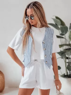 Hölgyek rövidnadrágja DSTREET OWN STYLE SY0456 FEHÉR