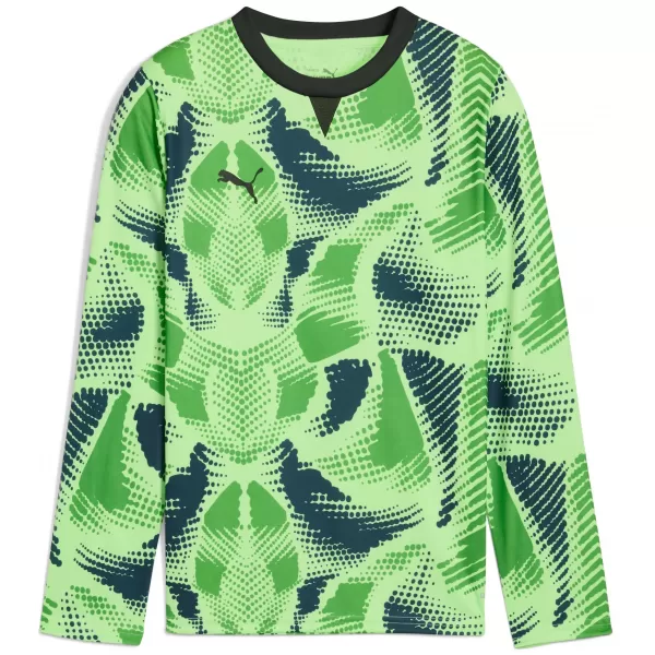  Gyermek mez PUMA TEAMTARGET GK LS JERSEY JR 706521_20 FIZZY LIME / FIZZY LIME / PUMA FEKETE 
