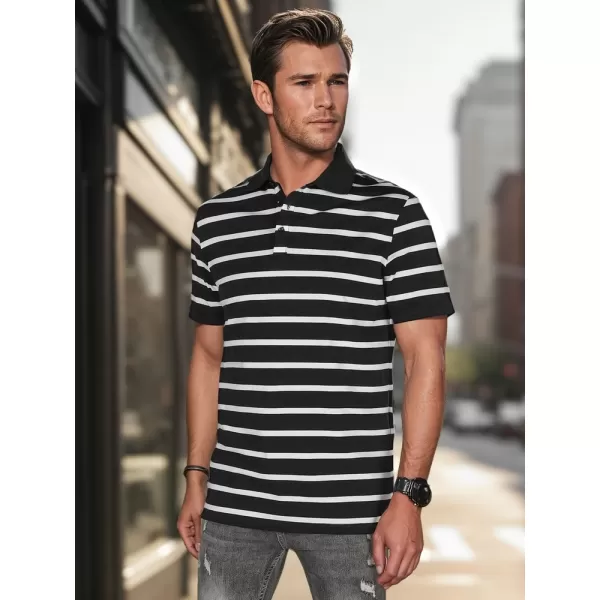  Mens t -phirt gallérral DSTREET PX0636 FEKETE 