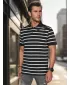 Mens t -phirt gallérral DSTREET PX0636 FEKETE