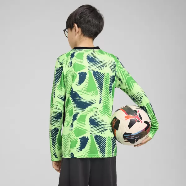  Gyermek mez PUMA TEAMTARGET GK LS JERSEY JR 706521_20 FIZZY LIME / FIZZY LIME / PUMA FEKETE 