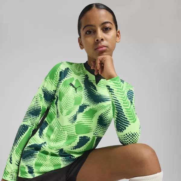  Gyermek mez PUMA TEAMTARGET GK LS JERSEY JR 706521_20 FIZZY LIME / FIZZY LIME / PUMA FEKETE 
