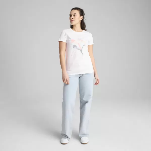  Ing PUMA GRAPHICS BRANDED LEAF TEE 685082_02 PUMA FEHÉR 