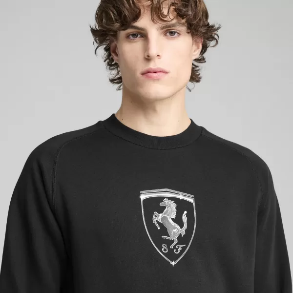  Férfi pulóver PUMA FERRARI RACE BIG SHIELD CREW 630193_01 PUMA FEKETE 