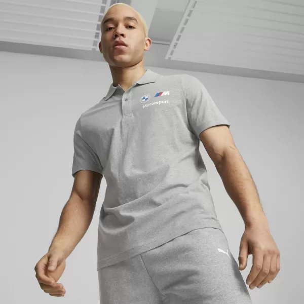  Mens t -phirt gallérral PUMA BMW MMS ESS POLO 621312_03 KÖZEPES SZÜRKE HEATHER 
