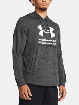 Férfi pulóver UNDER ARMOUR RIVAL TERRY GRAPHIC HOOD 1386047-025 SZÜRKE