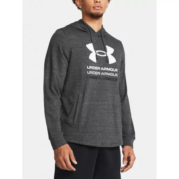  Férfi pulóver UNDER ARMOUR RIVAL TERRY GRAPHIC HOOD 1386047-025 SZÜRKE 