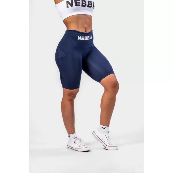  GYM THERAPY 628 SÖTÉKKÉK Nebbia 10 hüvelykes magas derekú kerékpáros rövidnadrág 