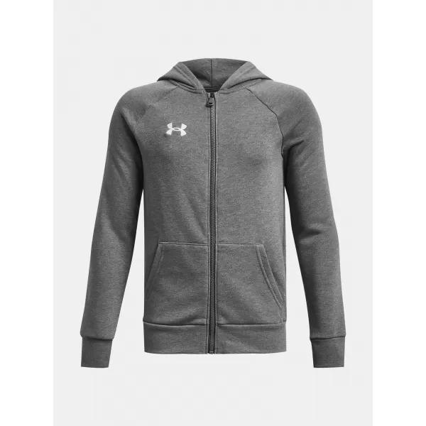  Fiú pulóver UNDER ARMOUR RIVAL FLEECE FZ HOODIE 1379794-025 SZÜRKE 