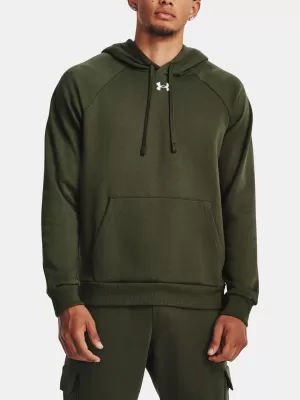Férfi pulóver UNDER ARMOUR RIVAL FLEECE HOODIE 1379757-390 ZÖLD
