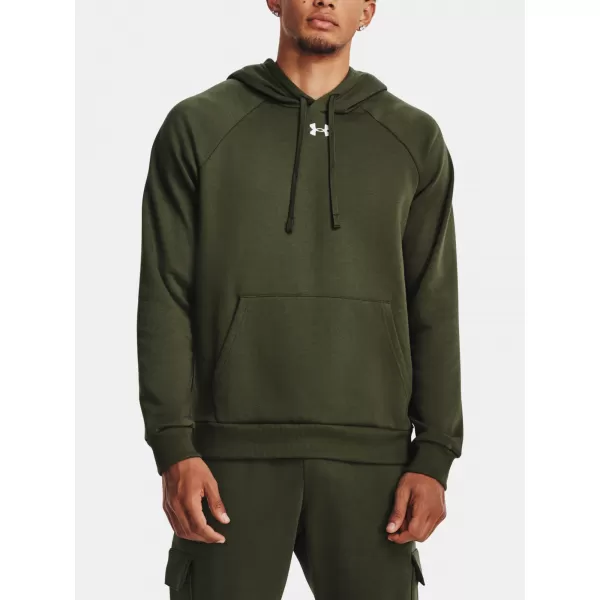  Férfi pulóver UNDER ARMOUR RIVAL FLEECE HOODIE 1379757-390 ZÖLD 