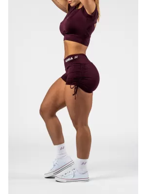 Push-up rövidnadrág fűzéssel STRONG BEAUTY 429 DARK RED Nebbia
