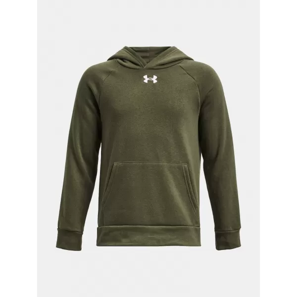  Fiú pulóver UNDER ARMOUR RIVAL FLEECE HOODIE 1379792-390 ZÖLD 