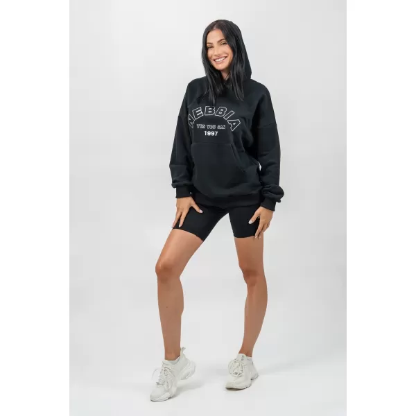 Oversize kapucnis pulóver GYM RAT 256 BLACK Nebbia 