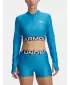 Női póló UNDER ARMOUR HEATGEAR RIB 1/4 ZIP LS 1388692-453 KÉK
