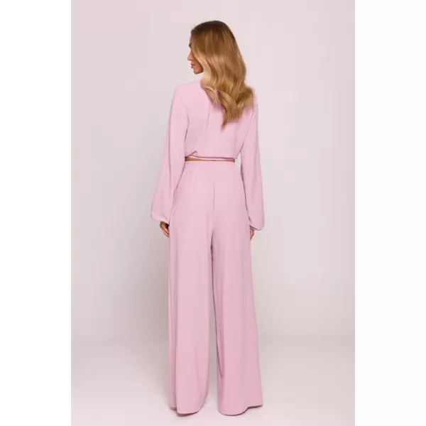  Női crop top MOE M861 KREPP RÓZSASZÍN 