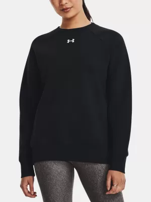 Női pulóver UNDER ARMOUR RIVAL FLEECE CREW 1379508-001 FEKETE