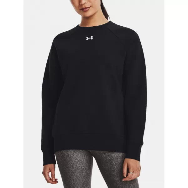  Női pulóver UNDER ARMOUR RIVAL FLEECE CREW 1379508-001 FEKETE 