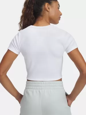Női póló UNDER ARMOUR RIVAL RIB BABY TEE 6000264-100 FEHÉR