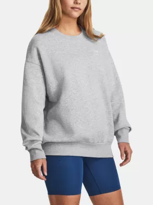 Női pulóver UNDER ARMOUR ESSENTIAL FLC OS CREW 1379475-012 SZÜRKE
