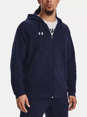 Férfi pulóver UNDER ARMOUR RIVAL FLEECE FZ HOODIE 1379767-410 KÉK