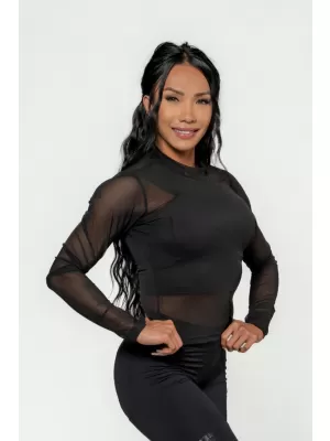 Női felső hosszú ujjú INTENSE Sheer 847 Gold BLACK/GOLD Nebbia