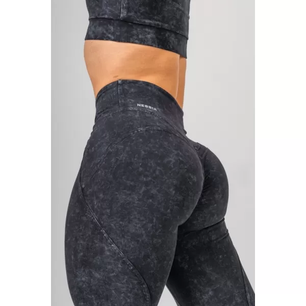  Mosott leggings magas derékkal GYM WARRIOR 776 BLACK Nebbia 