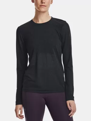 Női póló UNDER ARMOUR SEAMLESS STRIDE LS 1375699-001 FEKETE