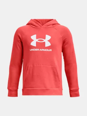 Fiú pulóver UNDER ARMOUR RIVAL FLEECE BL HOODIE 1379791-690 PIROS