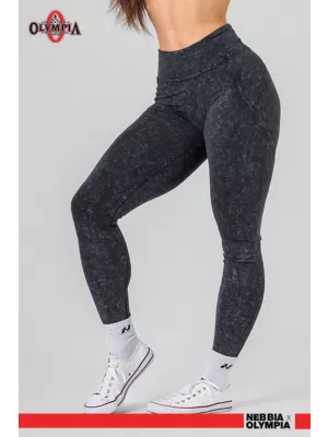 Mosott leggings magas derékkal GYM WARRIOR 776 BLACK Nebbia