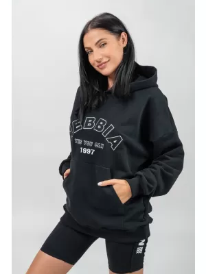 Oversize kapucnis pulóver GYM RAT 256 BLACK Nebbia