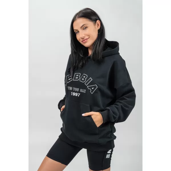  Oversize kapucnis pulóver GYM RAT 256 BLACK Nebbia 