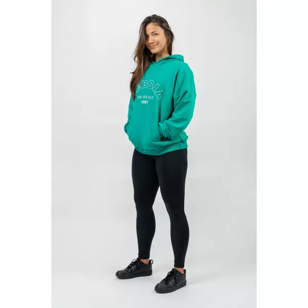  Oversize kapucnis pulóver GYM RAT 256 GREEN Nebbia 