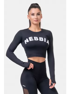 Sports HERO hosszú ujjú crop top 585 BLACK Nebbia