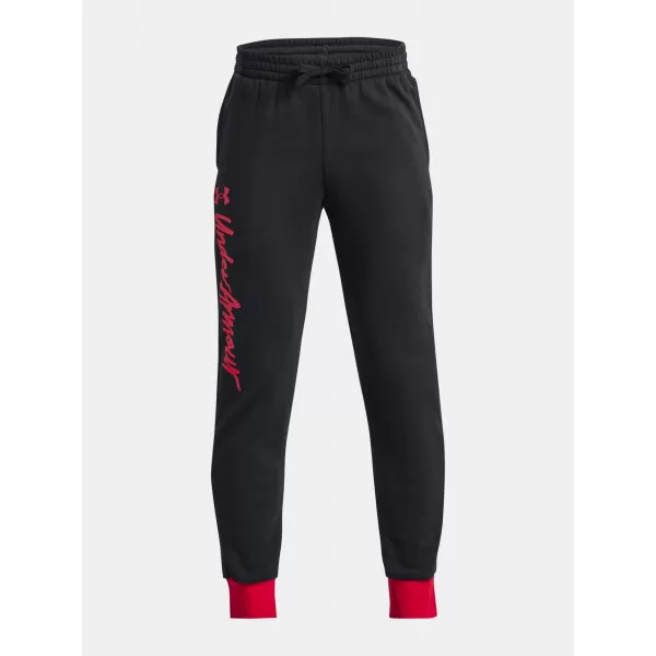 Fiú melegítőnadrág UNDER ARMOUR RIVAL FLEECE SCRIPT JGRS 1379789-001 FEKETE 