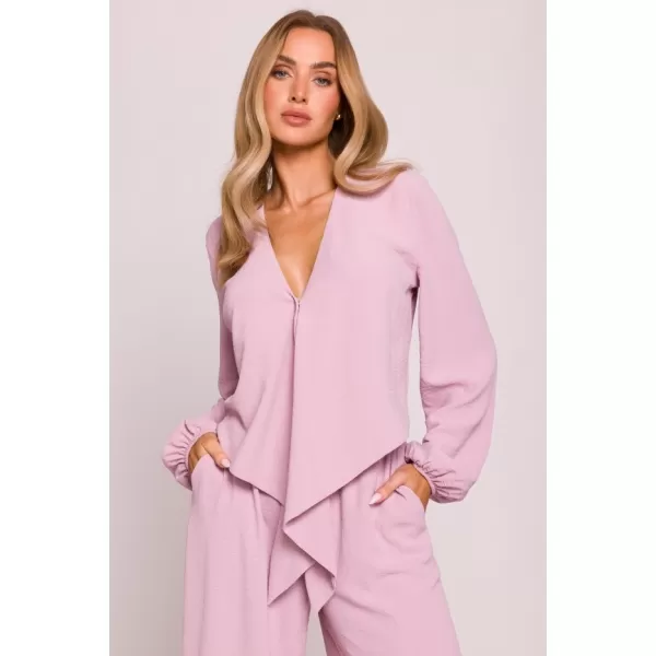  Női crop top MOE M861 KREPP RÓZSASZÍN 