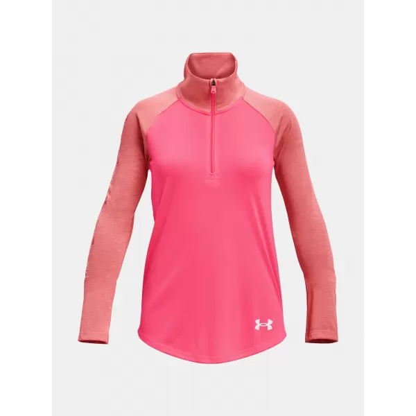  Lányos póló UNDER ARMOUR TECH GRAPHIC 1/2 ZIP 1377586-683 RÓZSASZÍN 