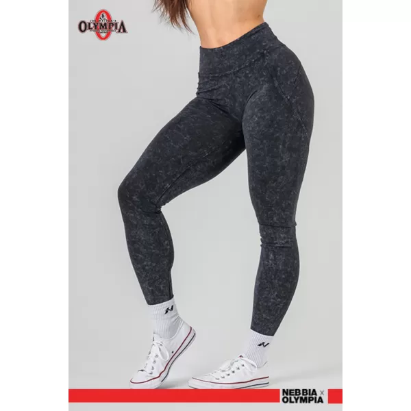  Mosott leggings magas derékkal GYM WARRIOR 776 BLACK Nebbia 