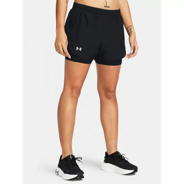  Női rövidnadrág UNDER ARMOUR FLY BY 2-IN-1 SHORTS 1382440-001 FEKETE 