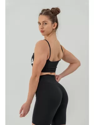 SATCHED 614 FEKETE Nebbia magas derekú 9 hüvelykes leggings rövidnadrág