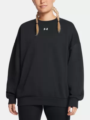 Női pulóver UNDER ARMOUR RIVAL FLEECE OS CREW FEKETE