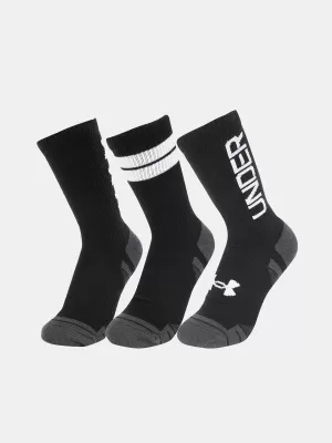 Zokni UNDER ARMOUR PERF TECH NOV CREW (3 PÁRY) 1379515-002 FEKETE